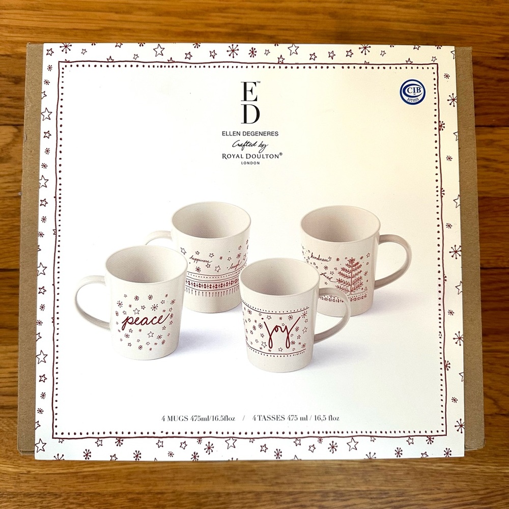 Ellen DeGeneres holiday mugs
